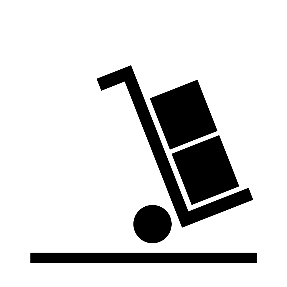 A rolling trolley holding two boxes.